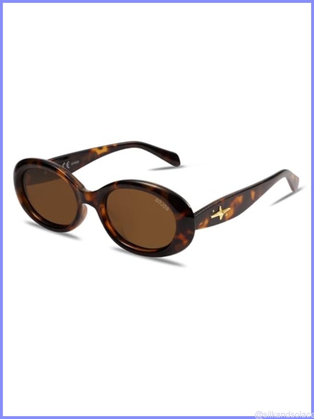 SOJOS Retro Oval Polarized Sunglasses UV400 Protection 90s Vintage